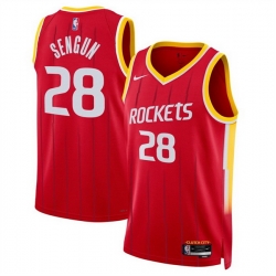 Men Houston Rockets  28 Alperen Sengun Red 2026 27 Icon Edition Stitched Basketball Jersey