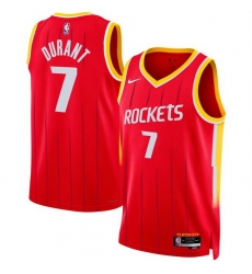 Men Houston Rockets  7 Kevin Durant Red 2026 27 Icon Edition Stitched Basketball Jersey