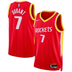 Men Houston Rockets  7 Kevin Durant Red 2026 27 Icon Edition Stitched Basketball Jersey