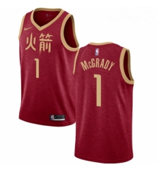 Womens Nike Houston Rockets 1 Tracy McGrady Swingman Red NBA Jersey 2018 19 City Edition