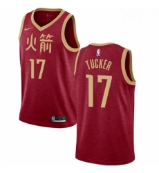 Womens Nike Houston Rockets 17 PJ Tucker Swingman Red NBA Jersey 2018 19 City Edition 