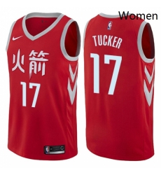 Womens Nike Houston Rockets 17 PJ Tucker Swingman Red NBA Jersey City Edition 