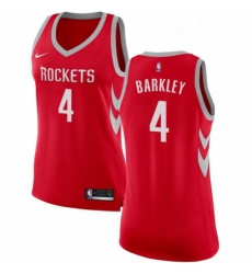 Womens Nike Houston Rockets 4 Charles Barkley Authentic Red Road NBA Jersey Icon Edition