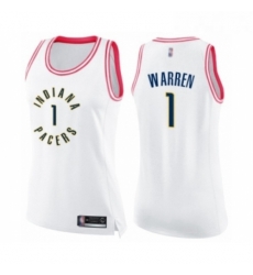 Womens Indiana Pacers 1 TJ Warren Swingman White Pink Fashion Basketball Jersey 