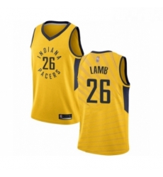 Womens Indiana Pacers 26 Jeremy Lamb Swingman Gold Basketball Jersey Statement Edition 