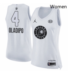 Womens Nike Jordan Indiana Pacers 4 Victor Oladipo Swingman White 2018 All Star Game NBA Jersey 