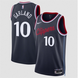 Men Los Angeles Clippers  10 Darius Garland Navy 2026 Icon Edition Stitched Jersey