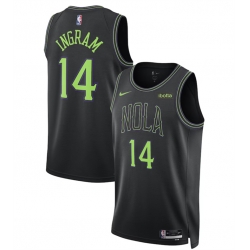 Men New Orleans Pelicans 14 Brandon Ingram Black City Edition Stitched Basketball Jersey