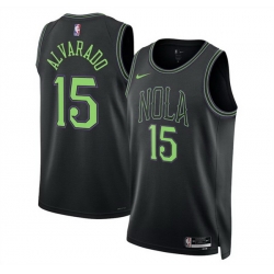 Men New Orleans Pelicans 15 Jose Alvarado Black 2025 26 City Ediiton Stitched Basketball Jersey
