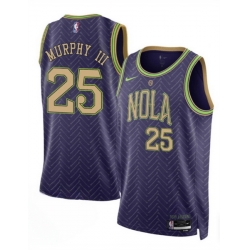 Men New Orleans Pelicans 25 Trey Murphy III Purple 2024 25 City Ediiton Stitched Basketball Jersey