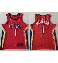 Pelicans 1 Zion Williamson Red Nike Swingman Jersey