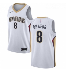 Womens Nike New Orleans Pelicans 8 Jahlil Okafor Swingman White NBA Jersey Association Edition 