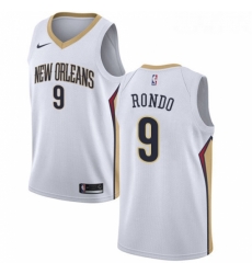 Womens Nike New Orleans Pelicans 9 Rajon Rondo Swingman White Home NBA Jersey Association Edition 