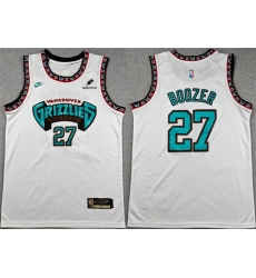 Men Memphis Grizzlies  27 Cameron Boozer White 2026 Draft Stitched Jersey