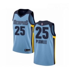 Womens Memphis Grizzlies 25 Miles Plumlee Authentic Light Blue Basketball Jersey Statement Edition 