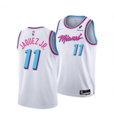 Men Miami Heat 11 Jaime Jaquez Jr  White 2024 25 City Edition Stitched Basketball Jersey