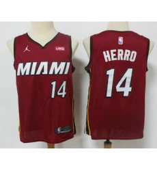 Men Miami Heat 14 Tyler Herro Red 2020 Brand Jordan Swingman Stitched NBA Jersey With The NEW Sponsor Logo