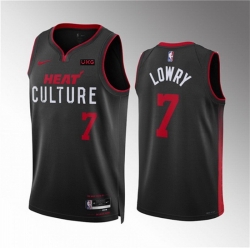 Men Miami Heat 7 Kyle Lowry Red Black 2023 24 City Edition Stitched Basketball Jersey