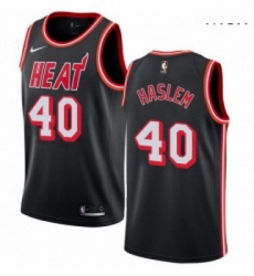 Mens Nike Miami Heat 40 Udonis Haslem Swingman Black Black Fashion Hardwood Classics NBA Jersey