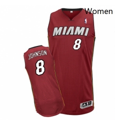 Womens Adidas Miami Heat 8 Tyler Johnson Authentic Red Alternate NBA Jersey 