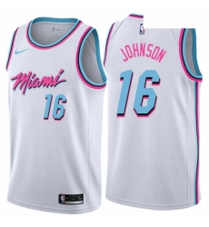 Womens Nike Miami Heat 16 James Johnson Swingman White NBA Jersey City Edition