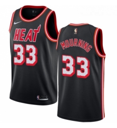 Youth Nike Miami Heat 33 Alonzo Mourning Swingman Black Black Fashion Hardwood Classics NBA Jersey