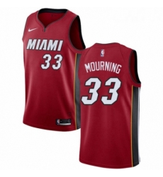 Youth Nike Miami Heat 33 Alonzo Mourning Swingman Red NBA Jersey Statement Edition