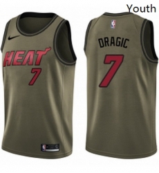 Youth Nike Miami Heat 7 Goran Dragic Swingman Green Salute to Service NBA Jersey