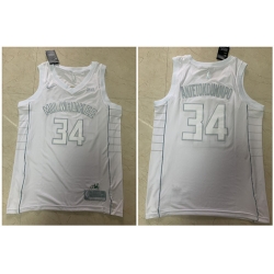 Bucks 34 Giannis Antetokounmpo White Nike Swingman MVP Jersey