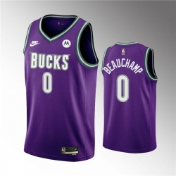 Men Milwaukee Bucks 0 MarJon Beauchamp 2022 23 Purple Classic Edition Swingman Stitched Basketball Jersey