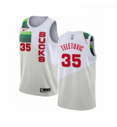 Mens Nike Milwaukee Bucks 35 Mirza Teletovic White Swingman Jersey Earned Edition