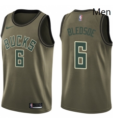 Mens Nike Milwaukee Bucks 6 Eric Bledsoe Swingman Green Salute to Service NBA Jersey 