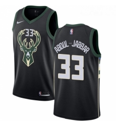 Womens Adidas Milwaukee Bucks 33 Kareem Abdul Jabbar Authentic Black Alternate NBA Jersey Statement Edition 