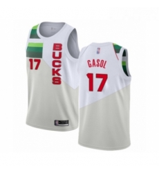 Womens Milwaukee Bucks 17 Pau Gasol White Swingman Jersey Earned Edition 