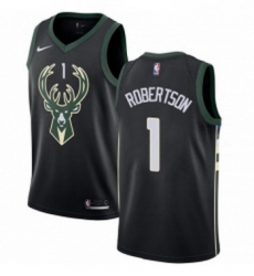 Womens Nike Milwaukee Bucks 1 Oscar Robertson Swingman Black Alternate NBA Jersey Statement Edition