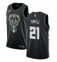 Womens Nike Milwaukee Bucks 21 Tony Snell Swingman Black Alternate NBA Jersey Statement Edition 