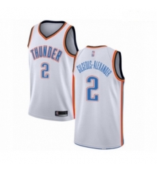 Mens Oklahoma City Thunder 2 Shai Gilgeous Alexander Authentic White Basketball Jersey Association Edition 