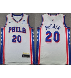 Men Philadelphia 76ers 20 Jared McCain White Association Edition Stitched Jersey