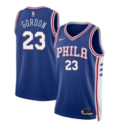 Men Philadelphia 76ers 23 Eric Gordon Royal Icon Edition Stitched Jersey