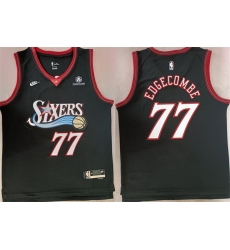 Men Philadelphia 76ers 77 V J Edgecombe Black 2025 Classic Edition Stitched Stitched Jersey Men Philadelphia 76ers 77 V J Edgecombe Black 2025 Classic Edition Stitched Stitched Jersey