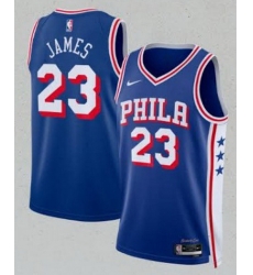 Men Philadelphia 76ers  LeBron James Blue 2026 Association Edition Stitched Jersey