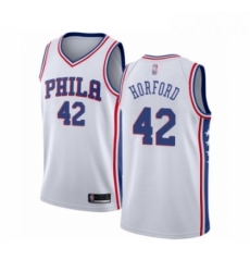 Mens Philadelphia 76ers 42 Al Horford Authentic White Basketball Jersey Association Edition 