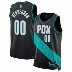 Men Portland Trail Blazers 00 Scoot Henderson Black 2025 26 City Edition Edition Stitched Basketball Jersey