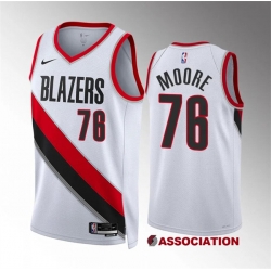 Men Portland Trail Blazers 76 Taze Moore White Association Edition Stitched Basketball Jersey