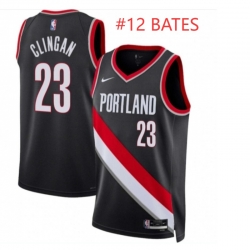 Men Portland Trail Blazers BATES #12 Black  Edition Stitched Basketball Jersey