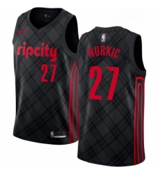 Mens Nike Portland Trail Blazers 27 Jusuf Nurkic Authentic Black NBA Jersey City Edition