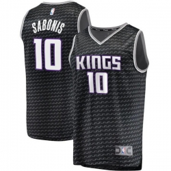 Men Sacramento Kings 10 Domantas Sabonis Black Stitched Basketball Jersey