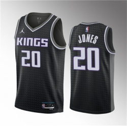 Men Sacramento Kings 20 Colby Jones Black 2023 Draft Statement Edition Stitched Jersey