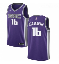 Womens Nike Sacramento Kings 16 Peja Stojakovic Swingman Purple Road NBA Jersey Icon Edition 