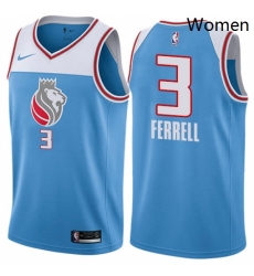 Womens Nike Sacramento Kings 3 Yogi Ferrell Swingman Blue NBA Jersey City Edition 